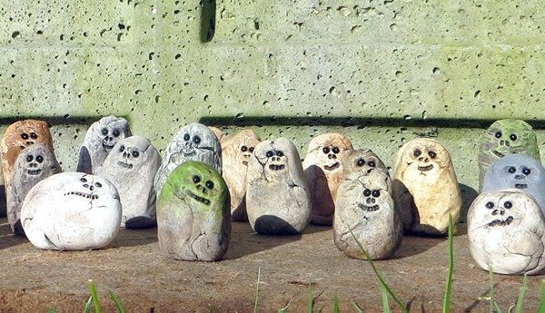 Stone Trolls Paul Benson Clay Handmade Sculpted Banner
