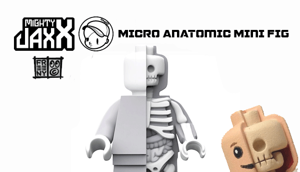 Jason Freeny Mighty Jaxx Micro Anatomic Dissected Lego Figure Full Set 3p 