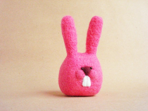 Mr serious Rabbit felt toy art by Maria Filipe Castro