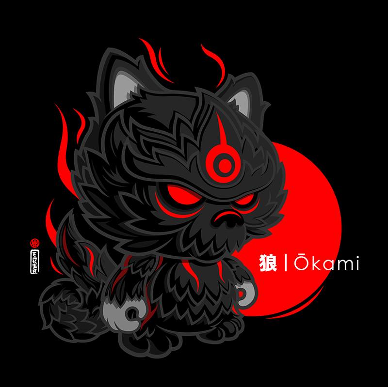 OKAMI black - illustration by FAKIR