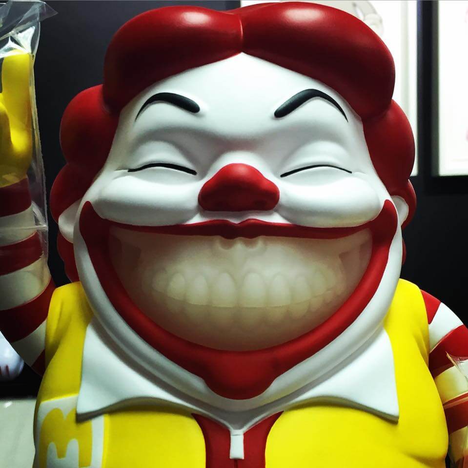 Ron English x Made By Monsters x Jps x Toy Tokyo , one of the secret MC supersize Grin GID Glow