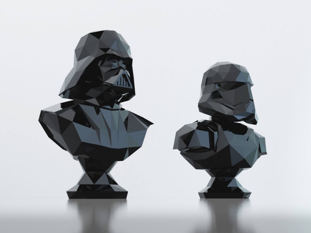 VTSS exclusive project Low Poly Darth Vader and Storm Trooper Bust