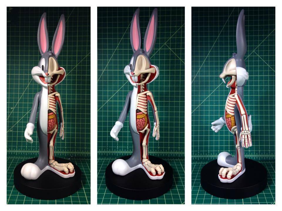 Anatomical Wabbit KIDROBOT Bigshot Toyworks WB Bugs Bunny Dissection prototype multi view