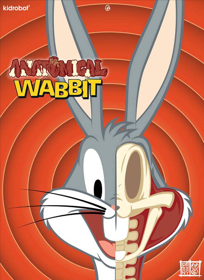 Anatomical Wabbit KIDROBOT Bigshot Toyworks WB Bugs Bunny Dissection