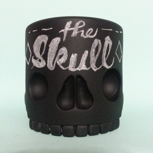 The Skull by Diablo Texas – Large 4X4 Resin Cast CHALK BOARD FINISH Art Toy