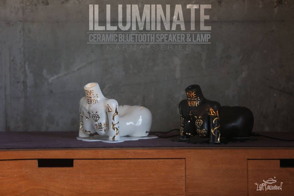 KArma series ceramic speaker lamp by Eun Byeol Choi AKA LO FI