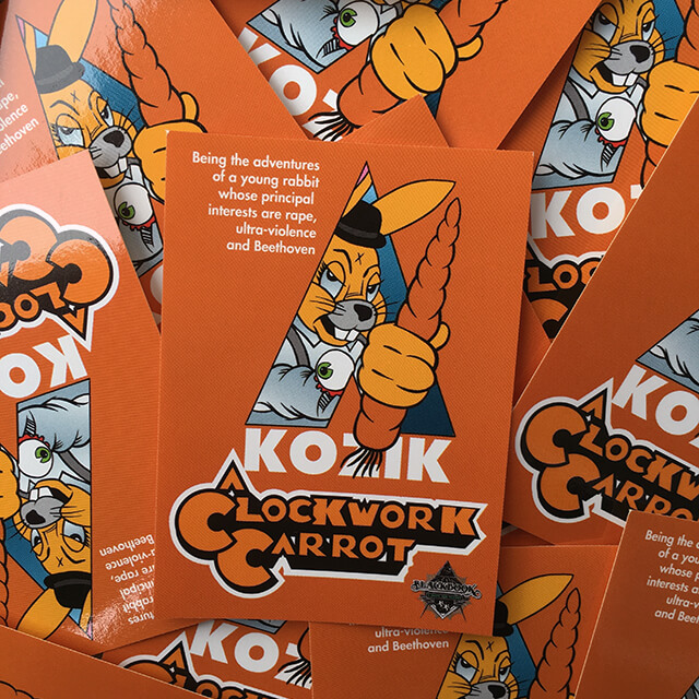 Frank Kozik's A Clockwork Carrot Lil Alex Bait edition stickers