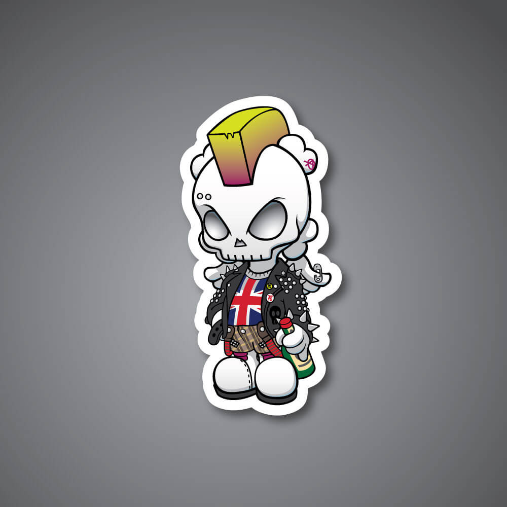 UK Punk Skullhead Sticker