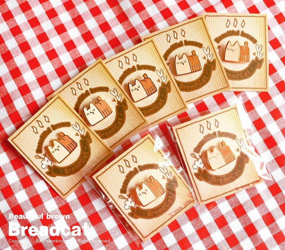 Breadcat badge pins