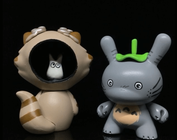 3inch Totoro and special 3inch Catbus Dorbz with GID Chibi Totoro inside