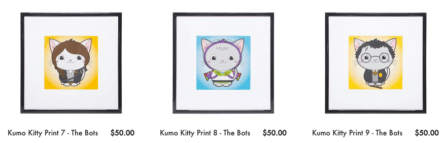 KUMO Kitty Show New Artworks By The Bots at PIQ paintings