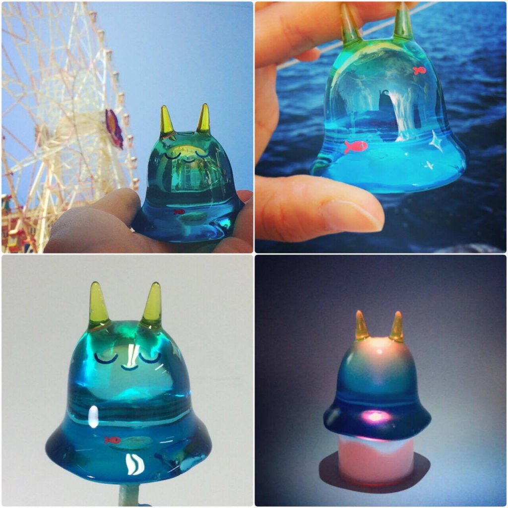 This is Crystal Aqua Moo clear resin with a small light. 90 usd