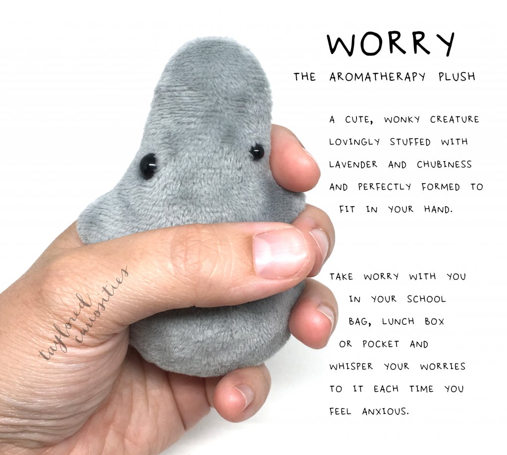 taylored curiosities the feelings worry aromatherpay plush therapy doll art lavender anxiety