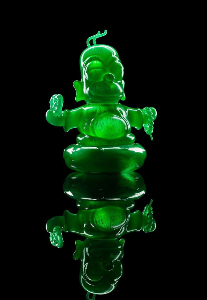 The Simpsons x IamRetro Brand New Homer Buddha Jade 3" Figure by Kidrobot 