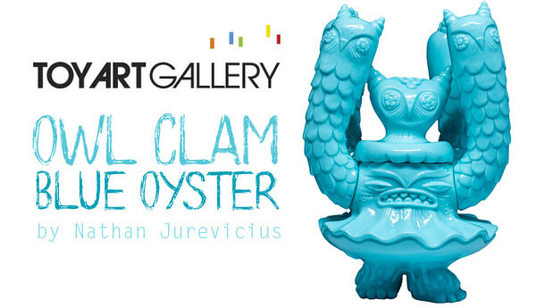 toy art gallery owl clam blue oyster by nathan jurevicius featured