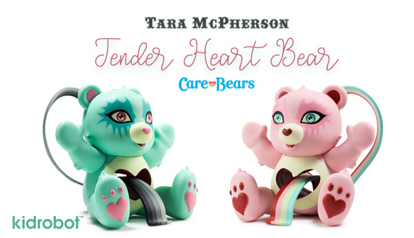 Kidrobot Tara McPherson x Care Bears Tenderheart Bear Collectable Vinyl Art Pink 