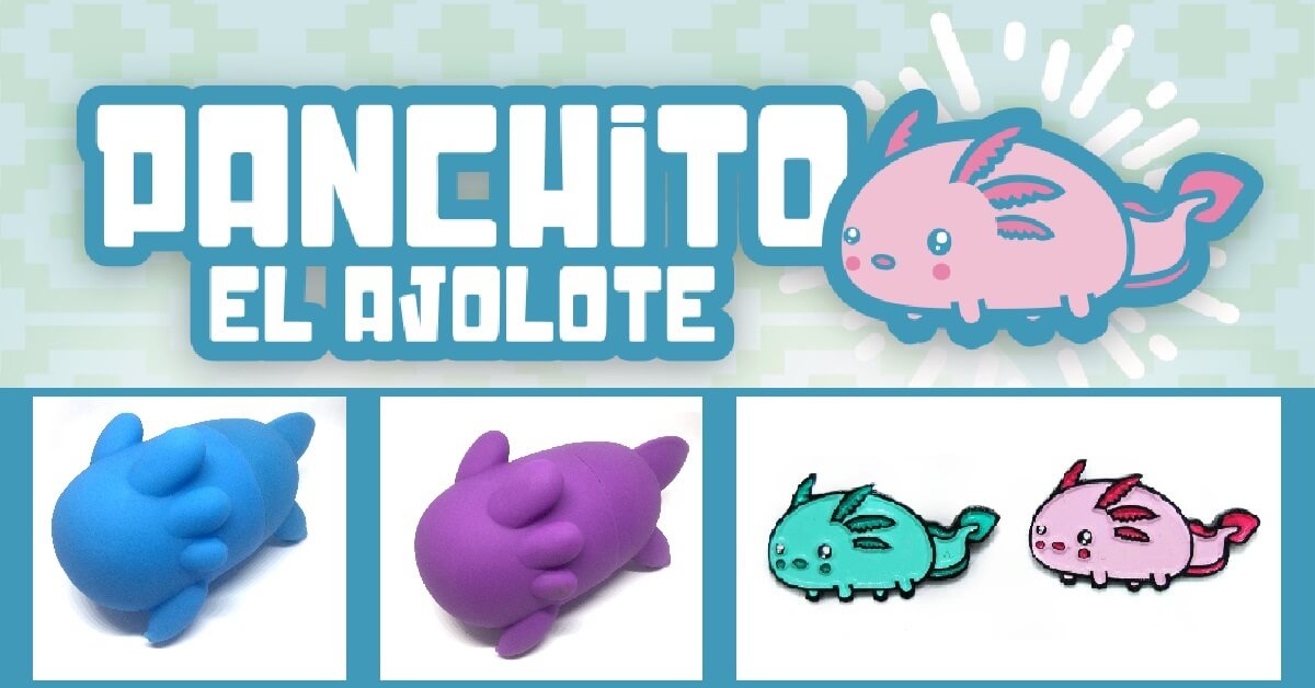 Panchito axolotl diy toy Mexico blue purple