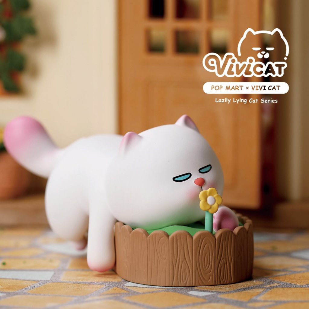 POP MART x VIVI CAT Lazily Sitting Set Peanuts Mini Figure Designer Art Toy New 