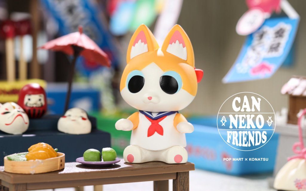 POP MART x KONATSU Can Neko Friends Go out Mini Figure Designer Art Toy Figurine 