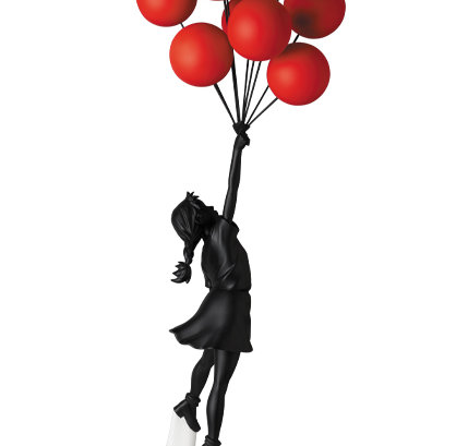 Flying Balloons Girl Black Red Edition By Sync x Brandalism x 