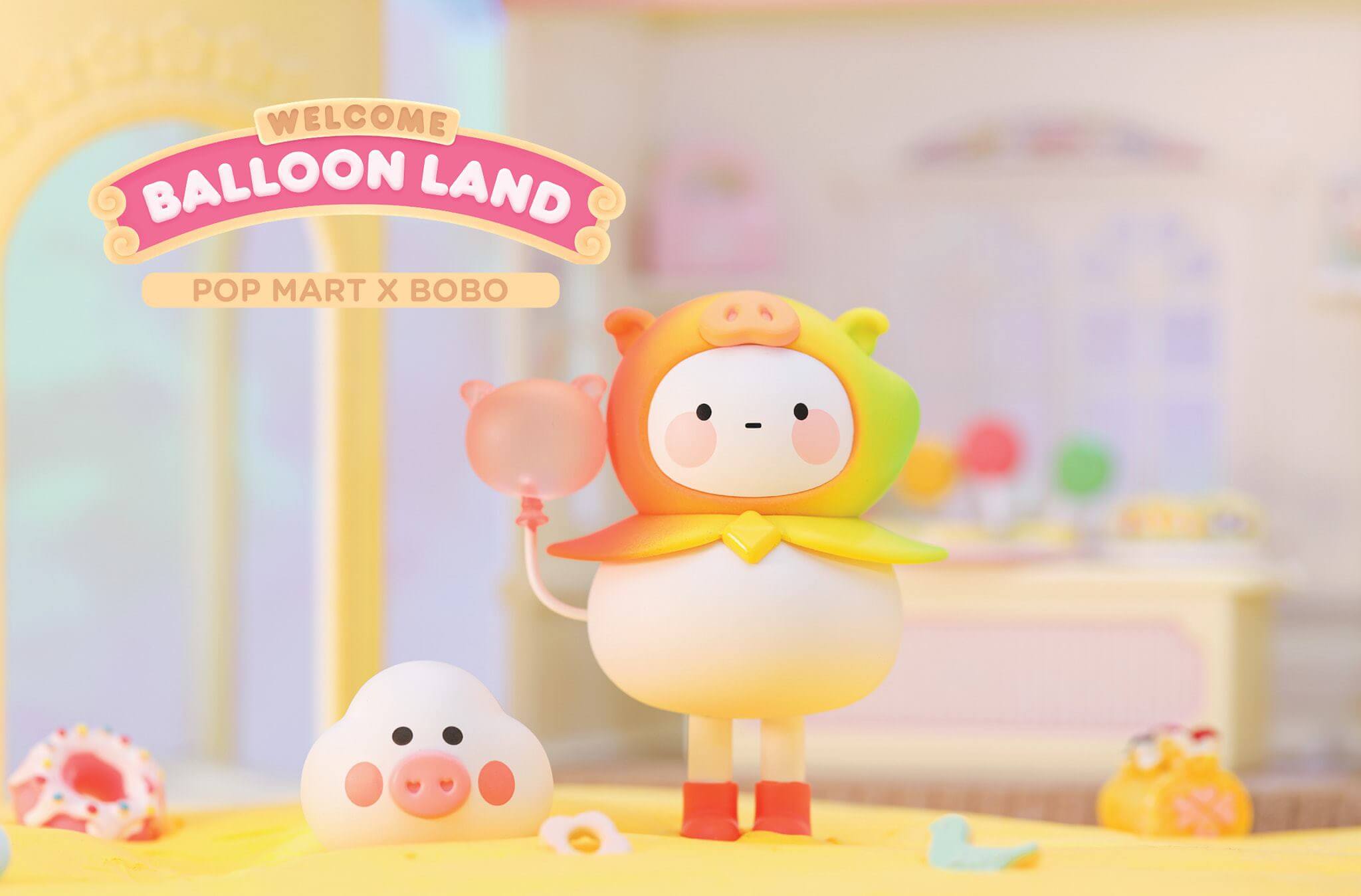 POP MART x BOBO&COCO Balloon Land Pomegranate Bunny Mini Figure Designer Art Toy 